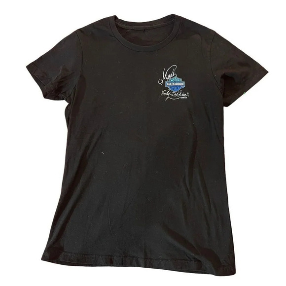 Harley Davidson Maui Hawaii T Shirt Women Double Sided Graphic‎ Black Size Small - Picture 1 of 2